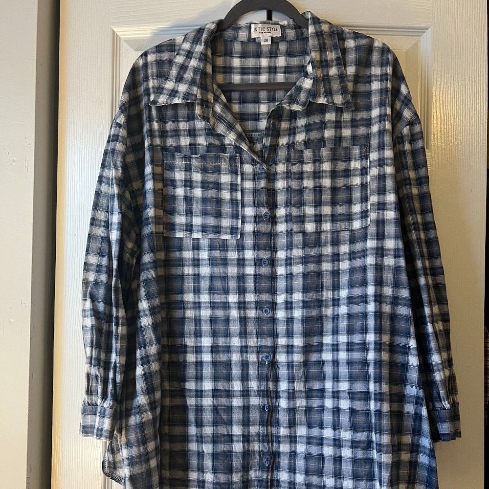 Blue Plaid Button Down | Size XL